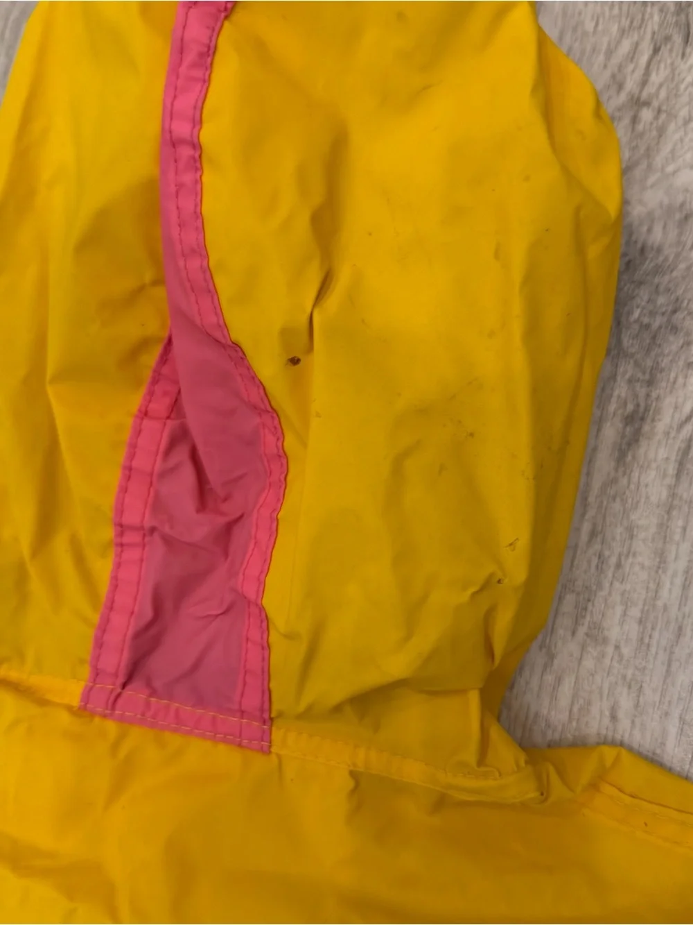 Wippette Kids Size 4 Colorblock Hooded Rain Jacket Yellow Pink Purple